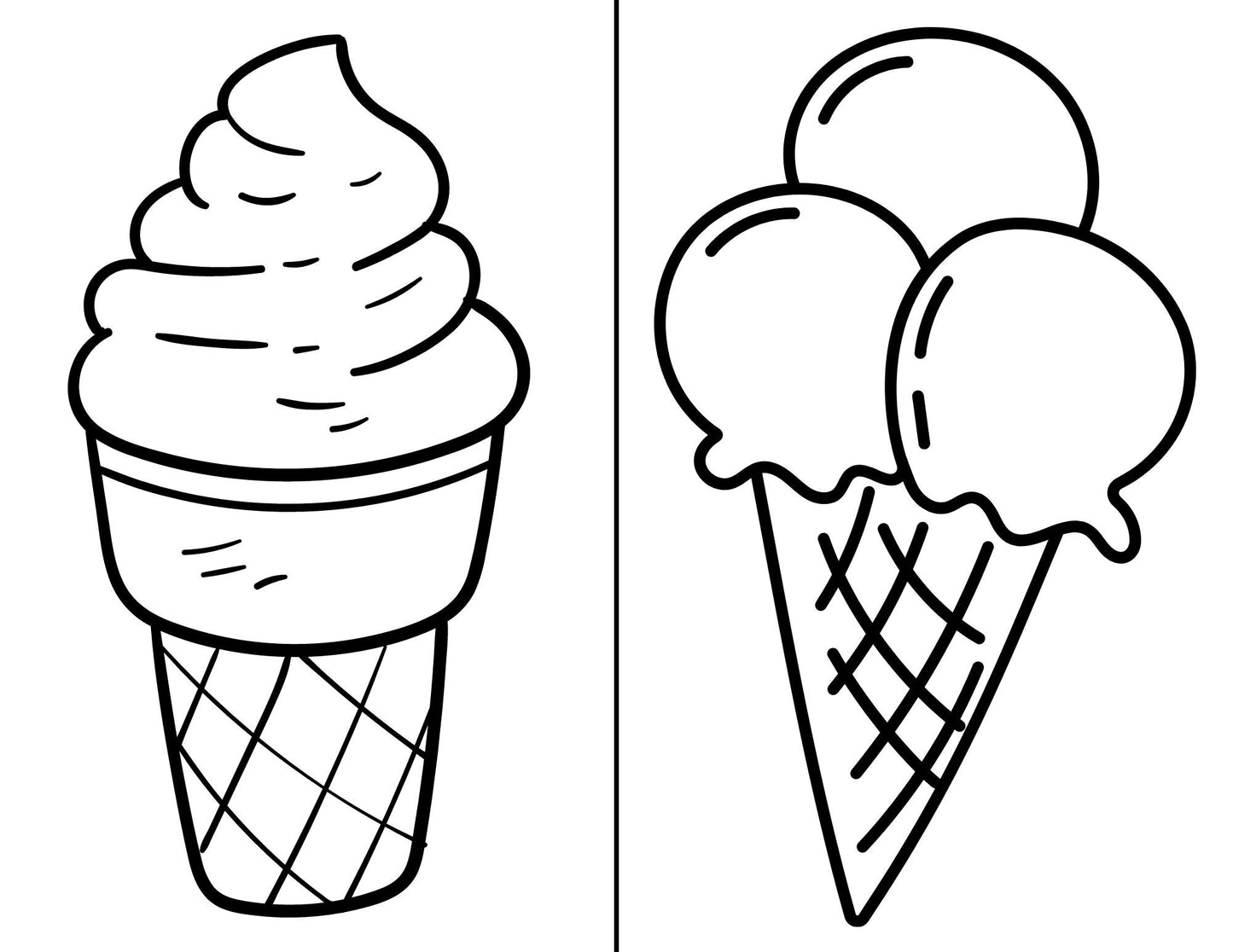 Kids' Ice Cream Coloring Book Digital & Printable for iPad + Android + Computer