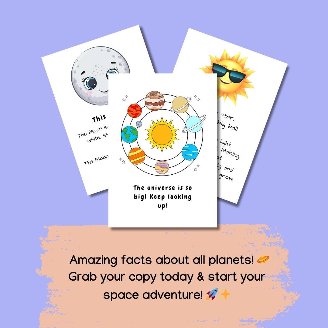 Solar System Printable Busy Book, Preschool and Kindergarten Learning, Home school Learning, STEM