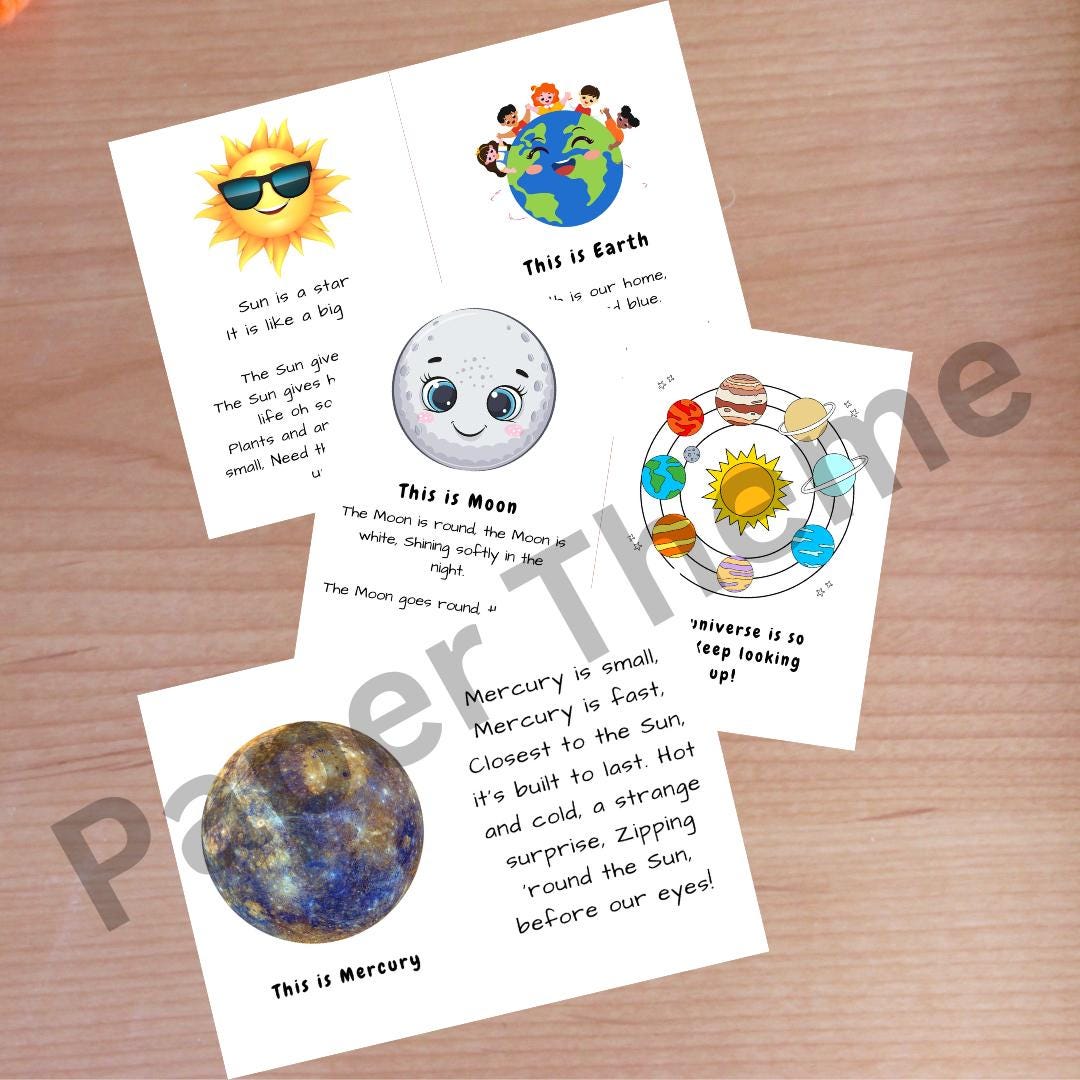 Solar System Printable Busy Book, Preschool and Kindergarten Learning, Home school Learning, STEM