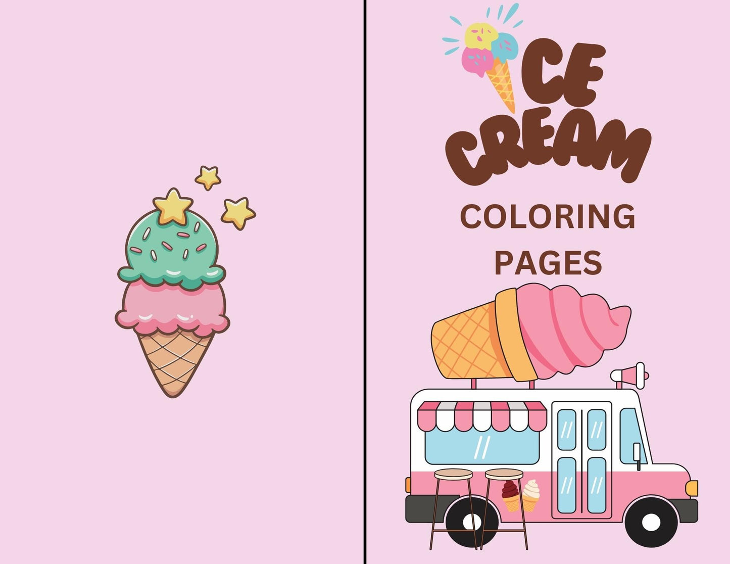 Kids' Ice Cream Coloring Book Digital & Printable for iPad + Android + Computer
