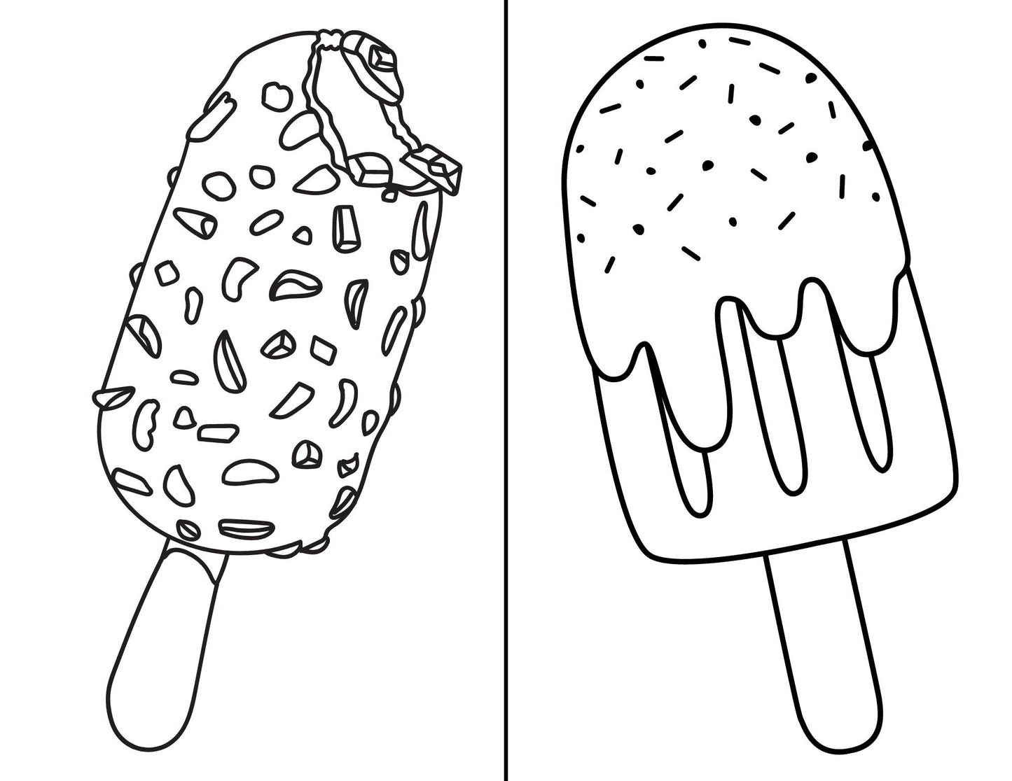 Kids' Ice Cream Coloring Book Digital & Printable for iPad + Android + Computer