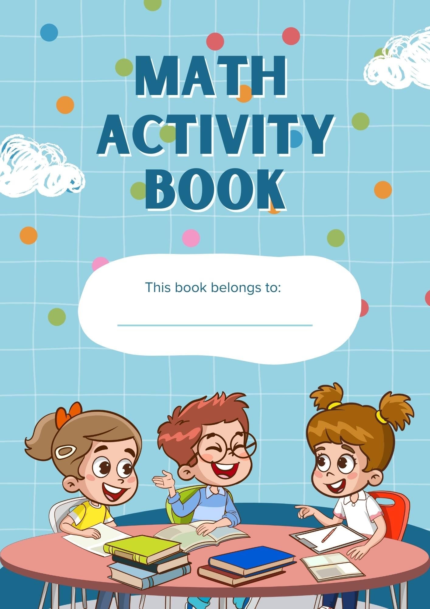 Maths Activity Book - Designed For Kids Brainstorming - Digital & Printable