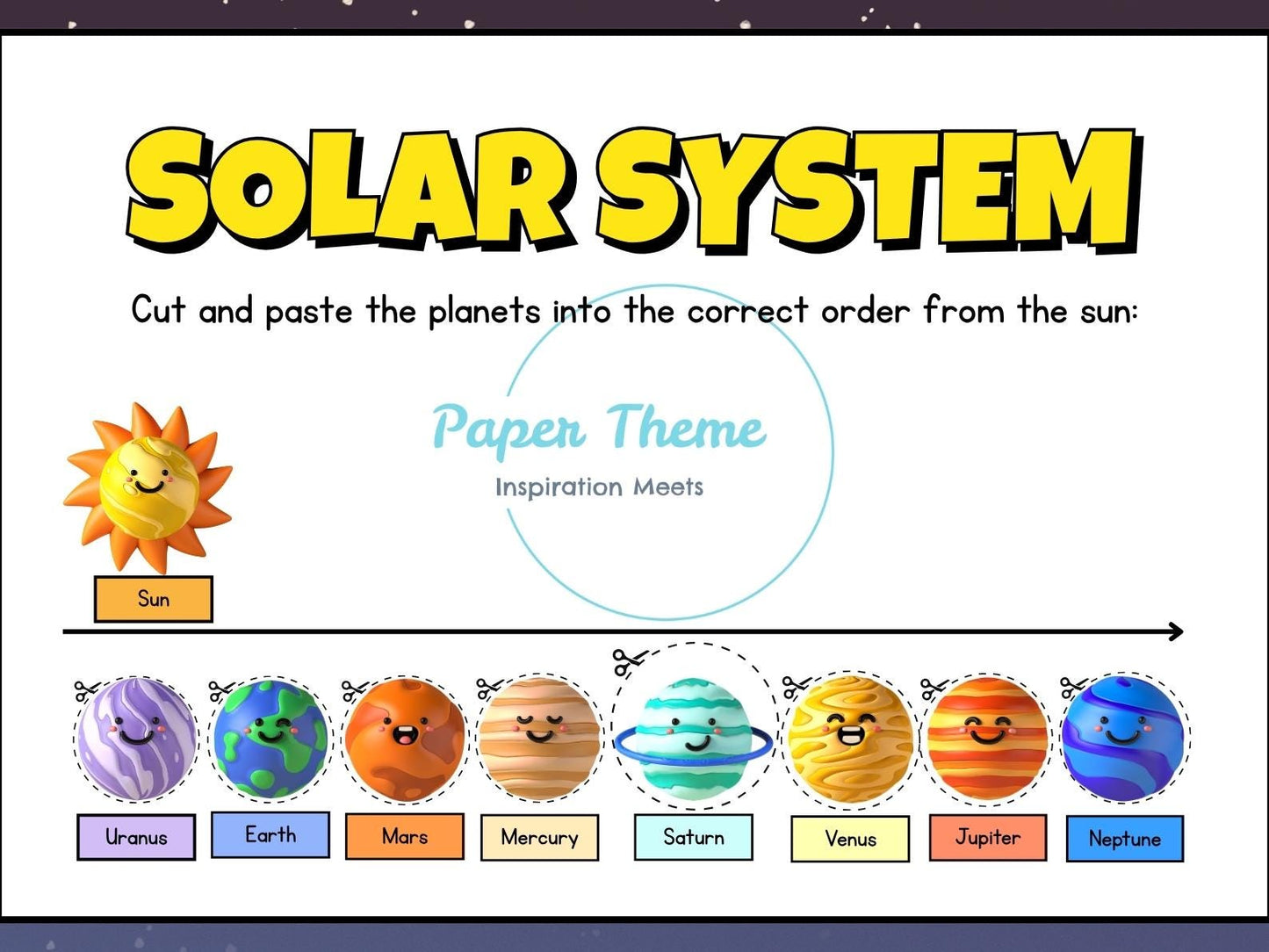 DIY Solar System Model: Kids' STEM Paper Craft (PDF Download A4 Size)
