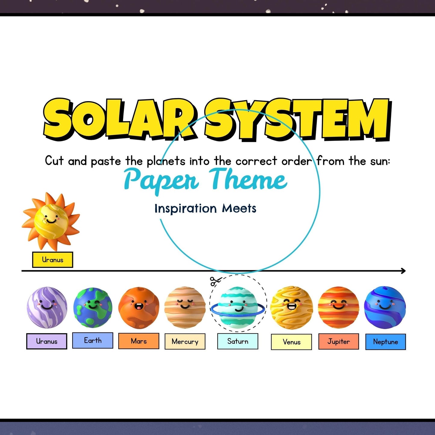 DIY Solar System Model: Kids' STEM Paper Craft (PDF Download A4 Size)