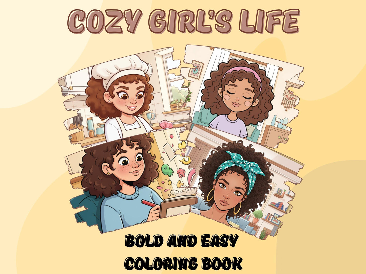 Cozy Girl Life Coloring | Set 25 pages | Instant Download PDF