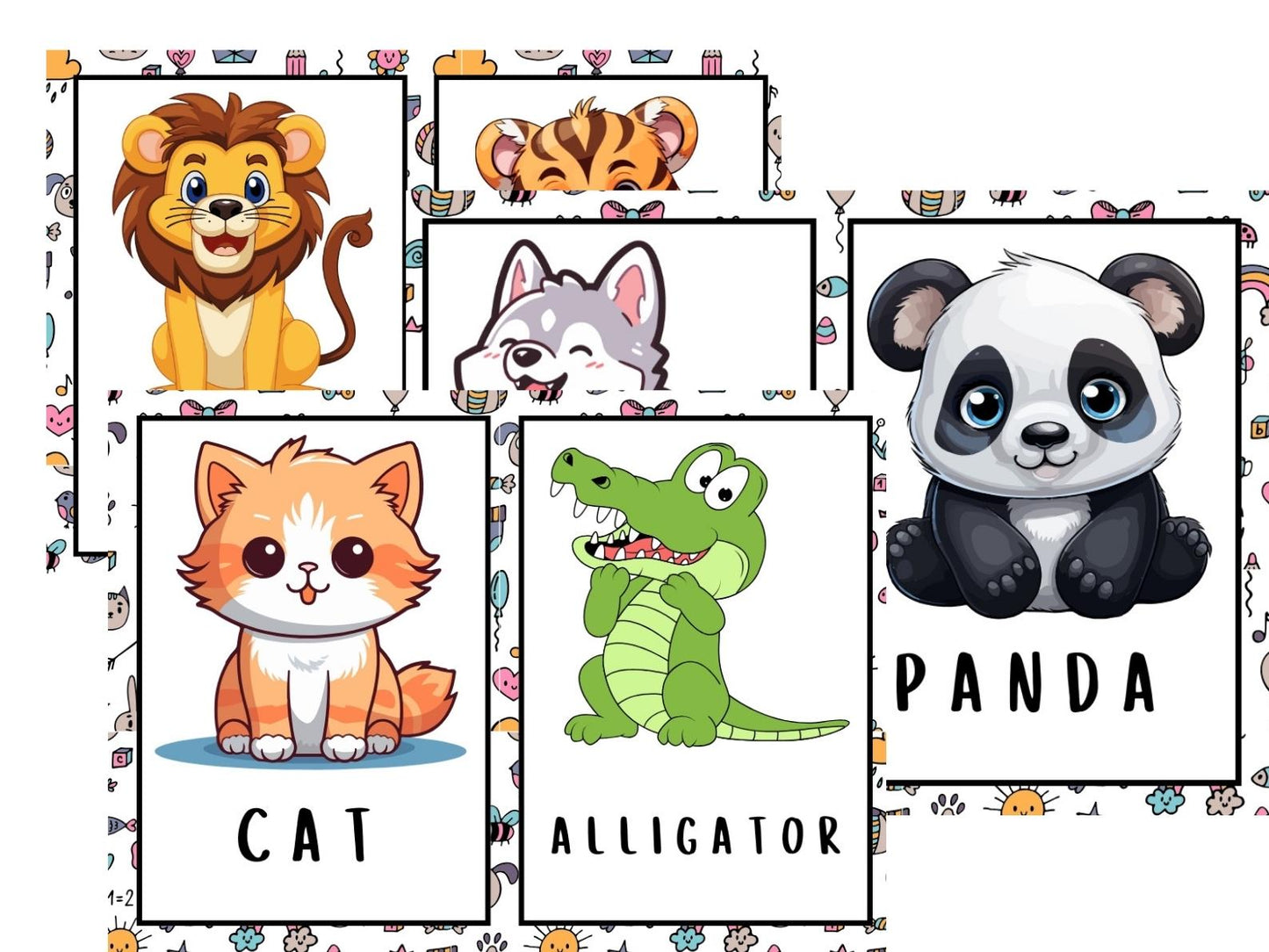 Animal Names Multiplication Table Kids Reading Skills | Instant Download