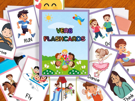 Alphabet | Verb Flash Cards | Instant Download