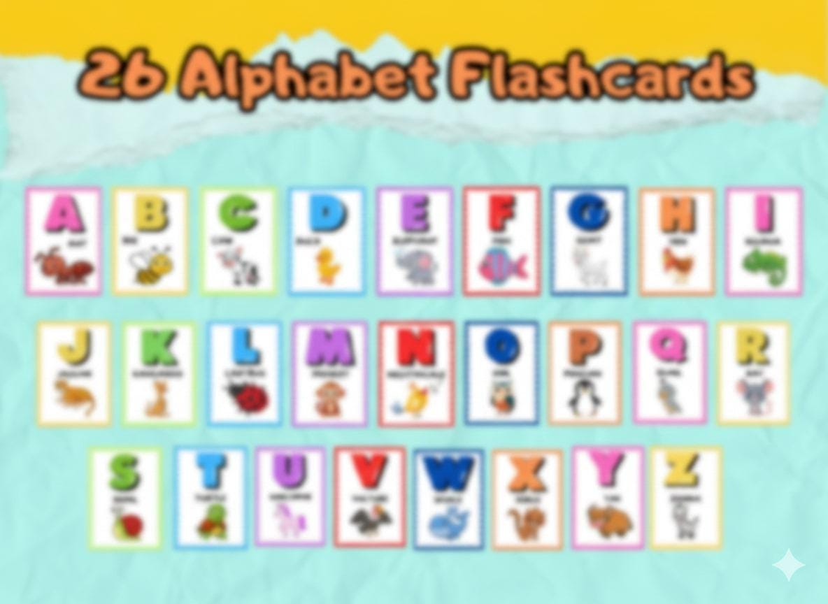 Alphabet | Verb Flash Cards | Instant Download